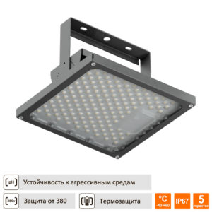 Светильник для агрессивных сред Техсветпром ТСП-ДСП01-LUX 40Вт Д120 IP67 скоба